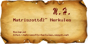 Matriszottó Herkules névjegykártya